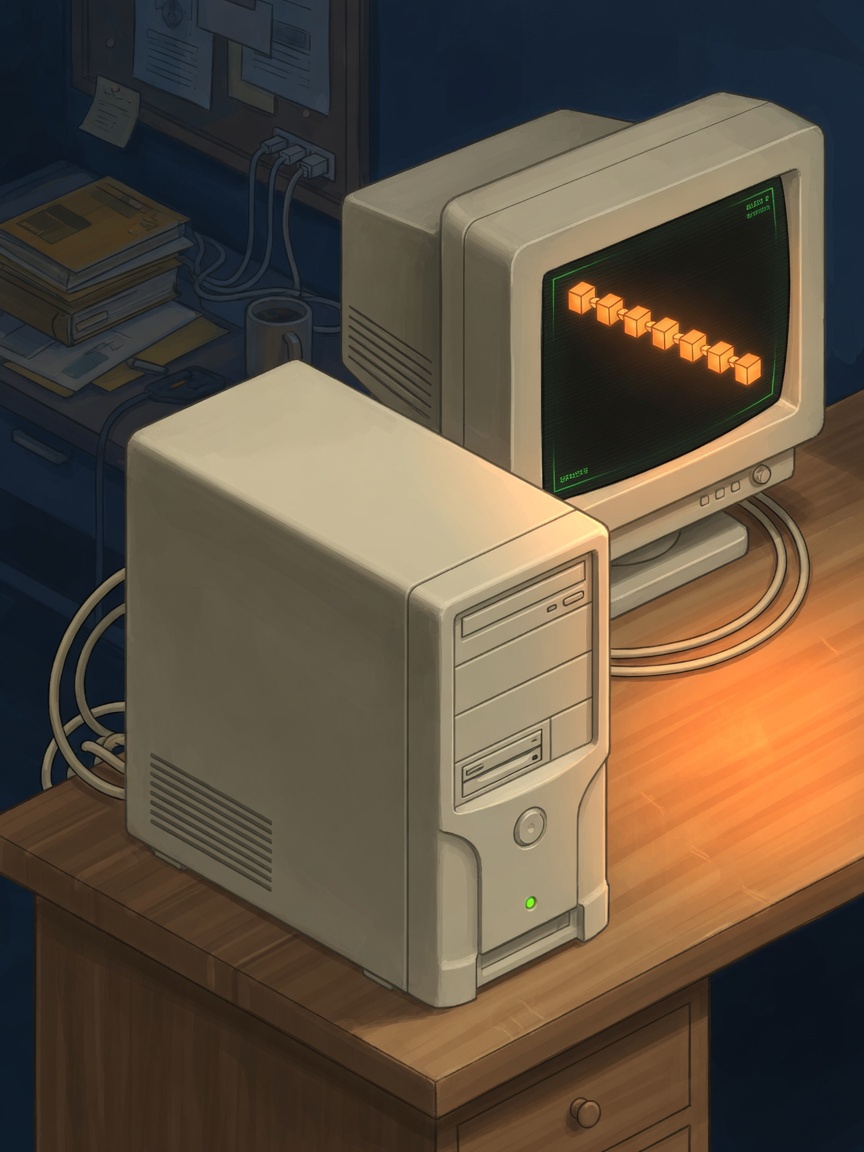 2009 era desktop PC running a Bitcoin node