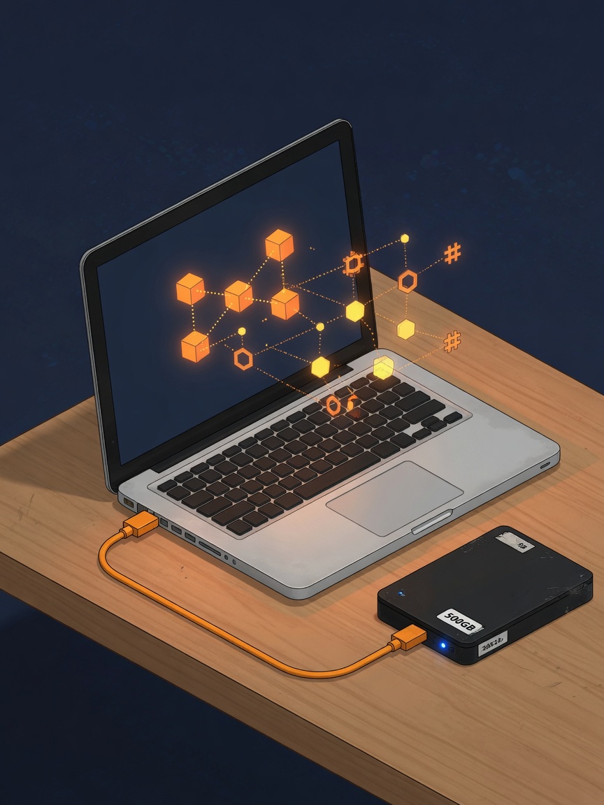 2013 era laptop with external hard drive